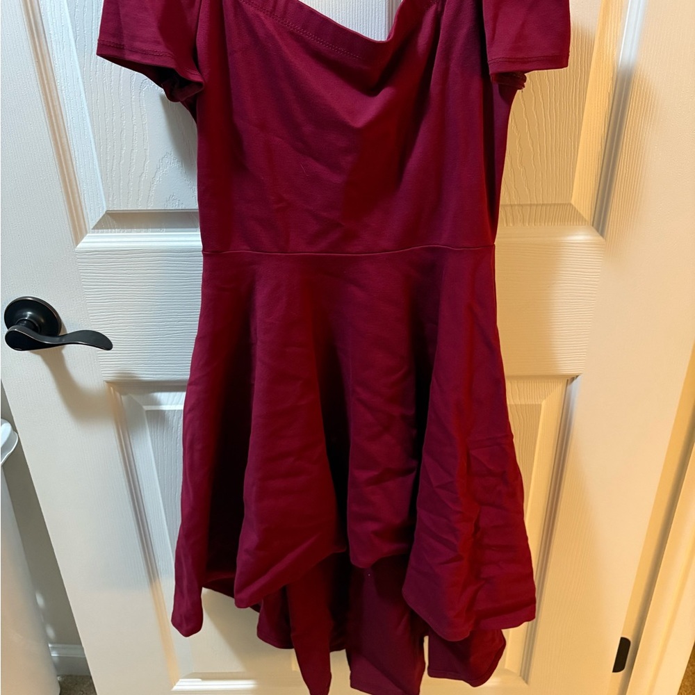 Windsor Burgundy High Low Dress
